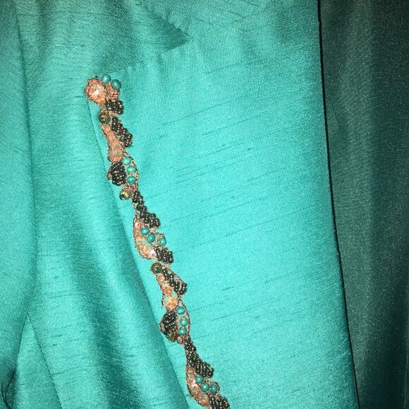 Collin Creek 2 PC Pant Suit Emerald Green Size 8 - Picture 5 of 16